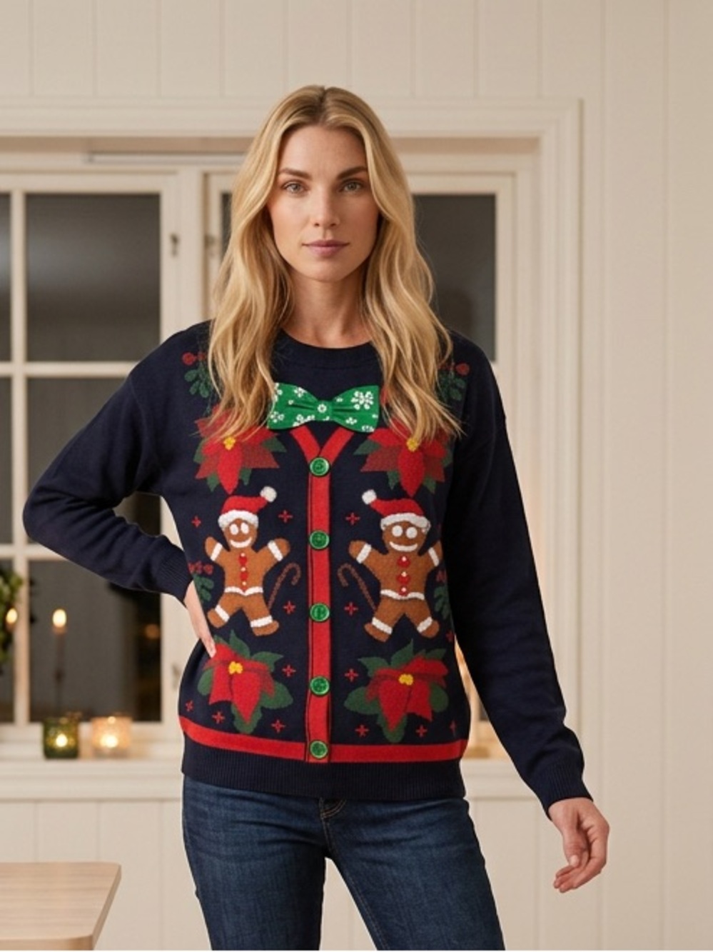 Gingerbread Man Holiday Sweatshirt by Gildan Cozy Christmas  Hoodie Size Small
